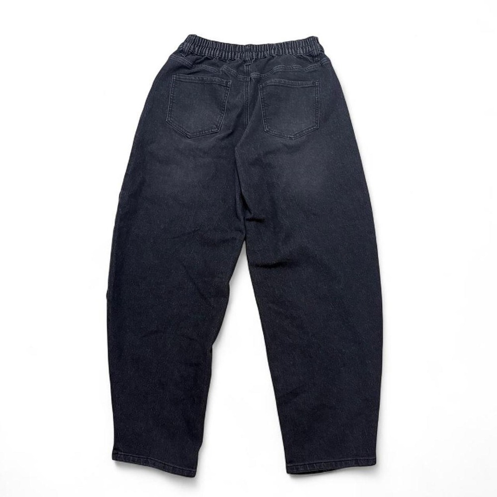 Black Barrel Leg Jeans Madden NYC Front Seam Balloon Pants Skater Grunge Size M - Picture 3 of 8